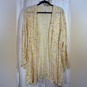 Billabong Floral Yellow Kimono Blouse